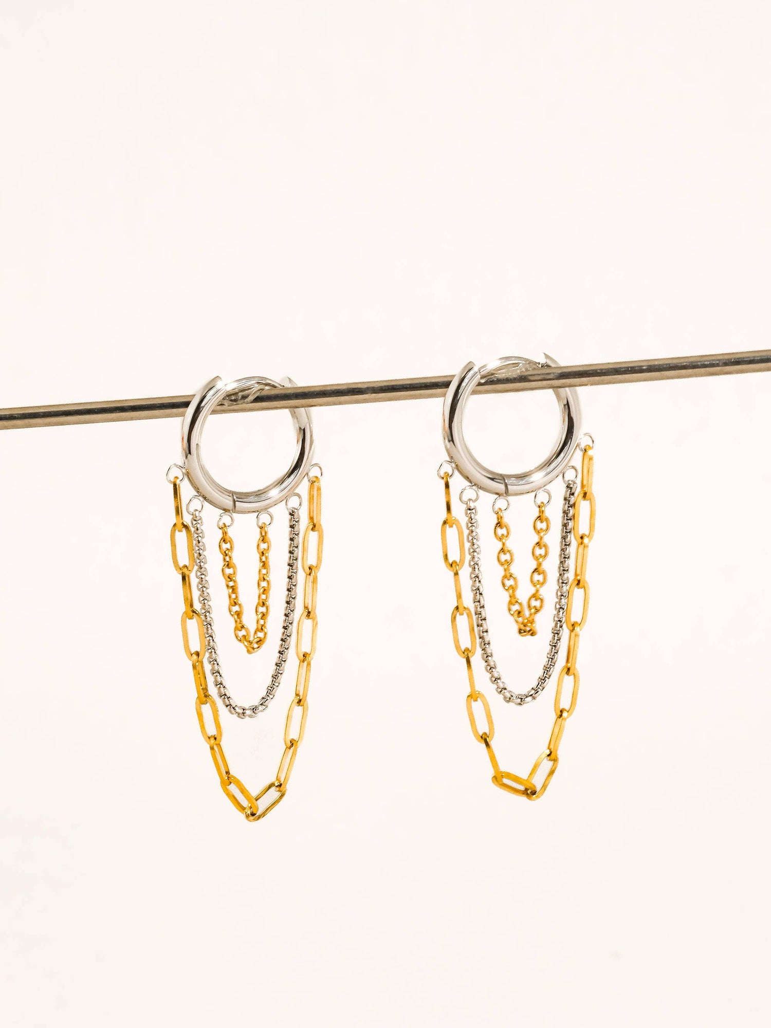 Flânerie by MAIQ - Vianne 18K Gold Non-Tarnish Multi Chain Drop Earrings