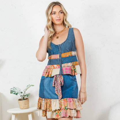 Young Threads - Boho Patch Denim Duo - SOLD AS SET