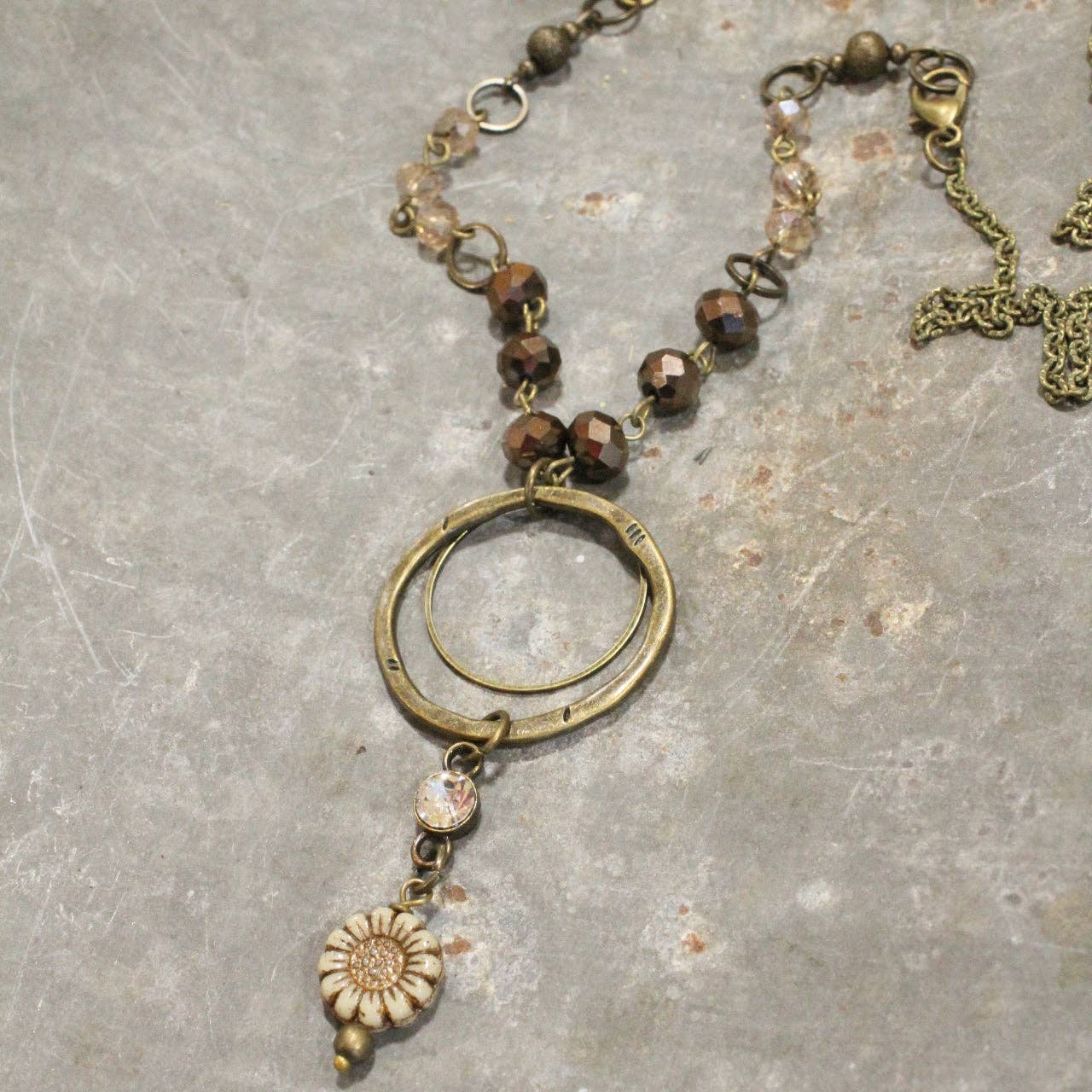 The Primitive Peddler, Inc. - Simply Charming Rich Brown Necklace