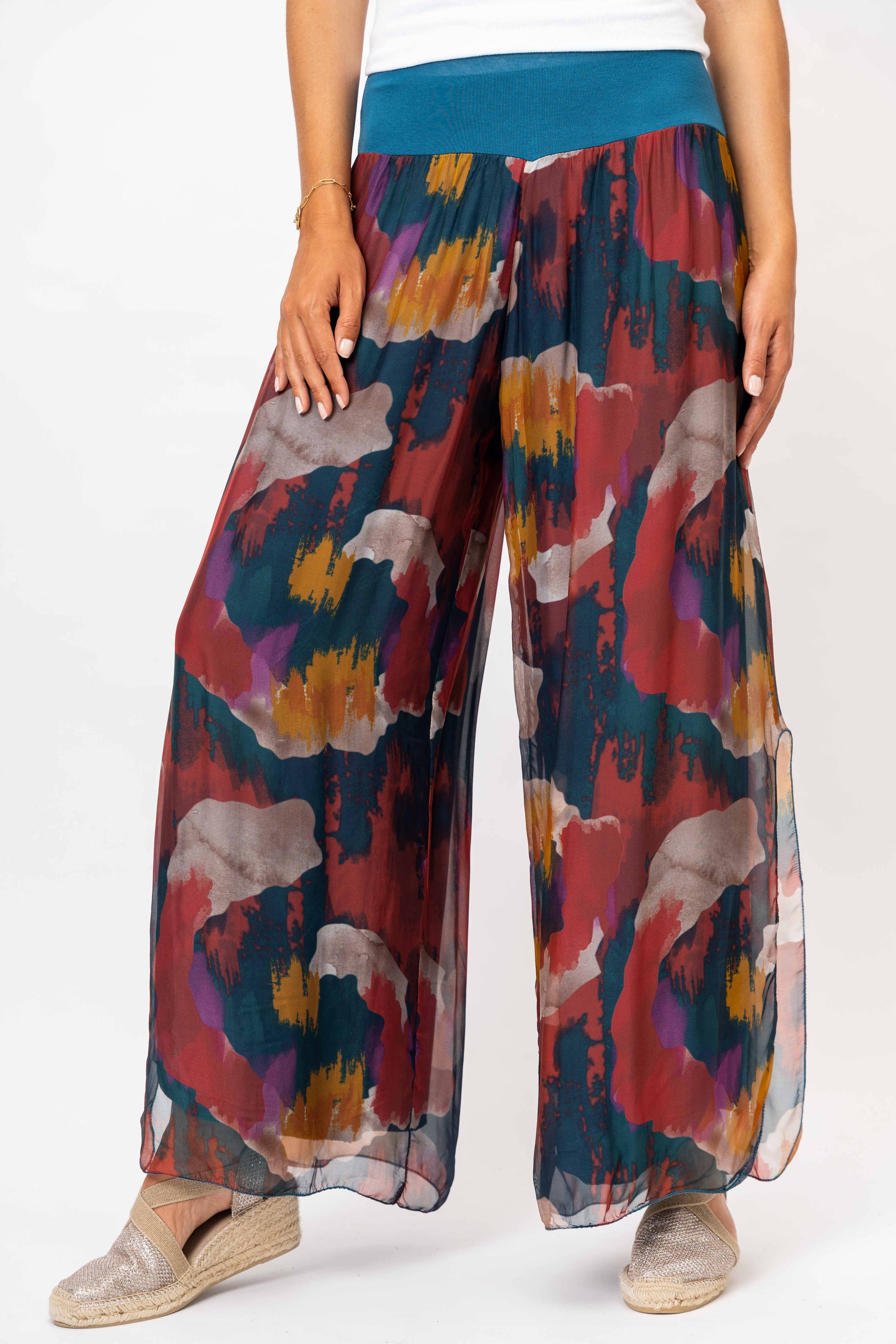 Look Mode Usa - Women printed Silk Pant