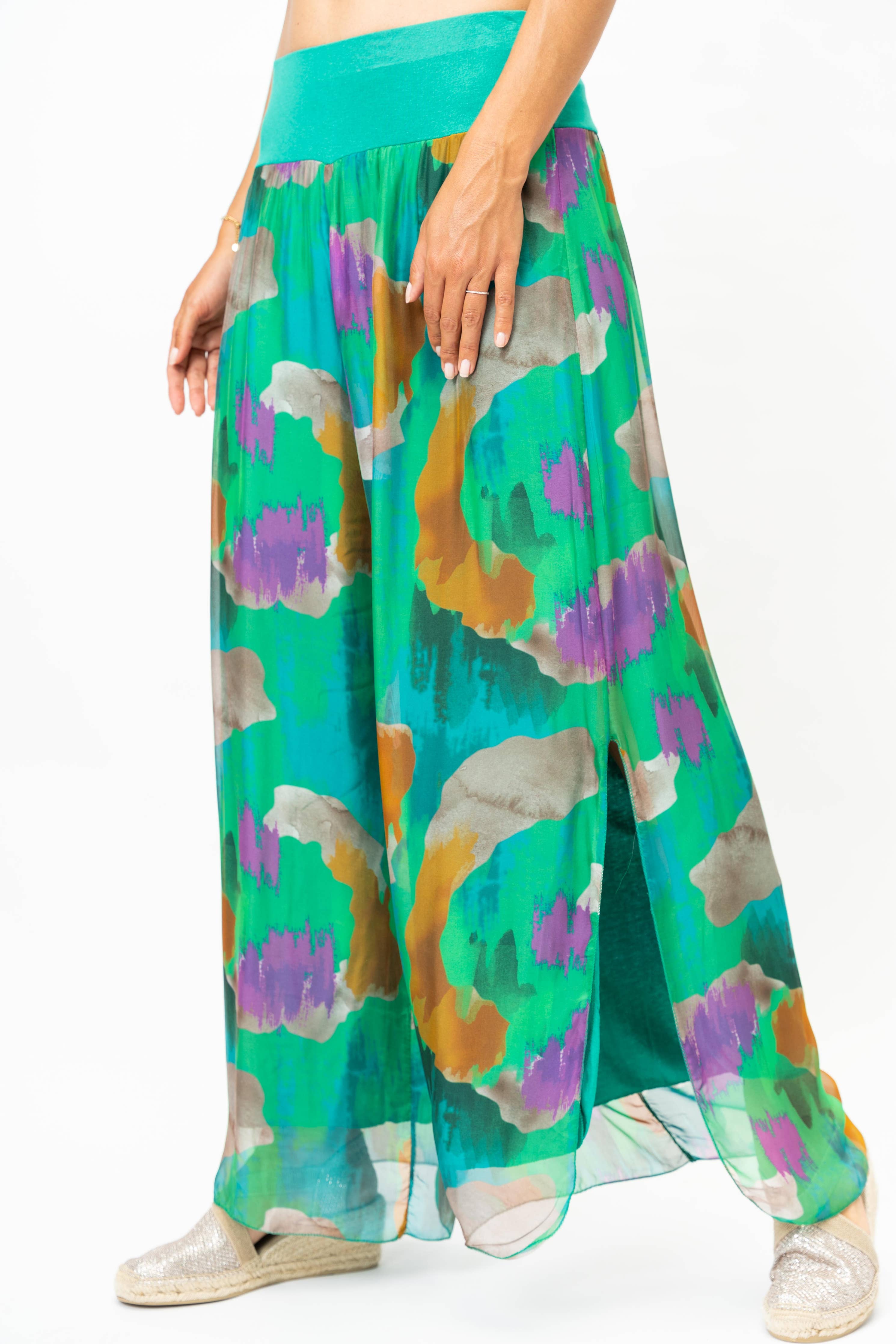 Look Mode Usa - Women printed Silk Pant