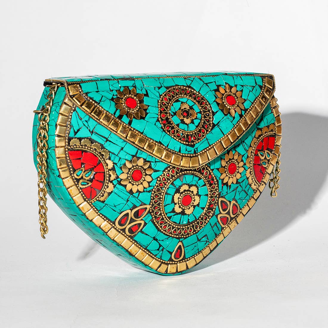 Gypsie Jane - Turquoise vintage metal bag: TURQUOISE / ONESIZE