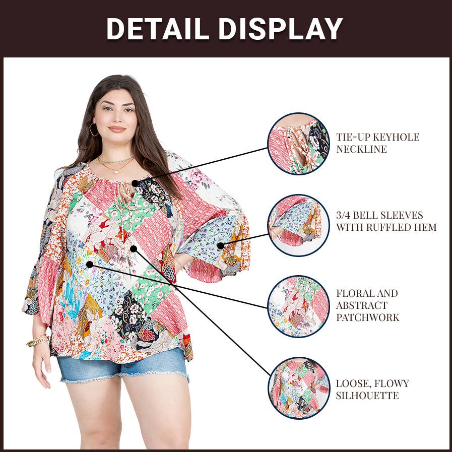- The Bohemian Patchwork Peasant Top