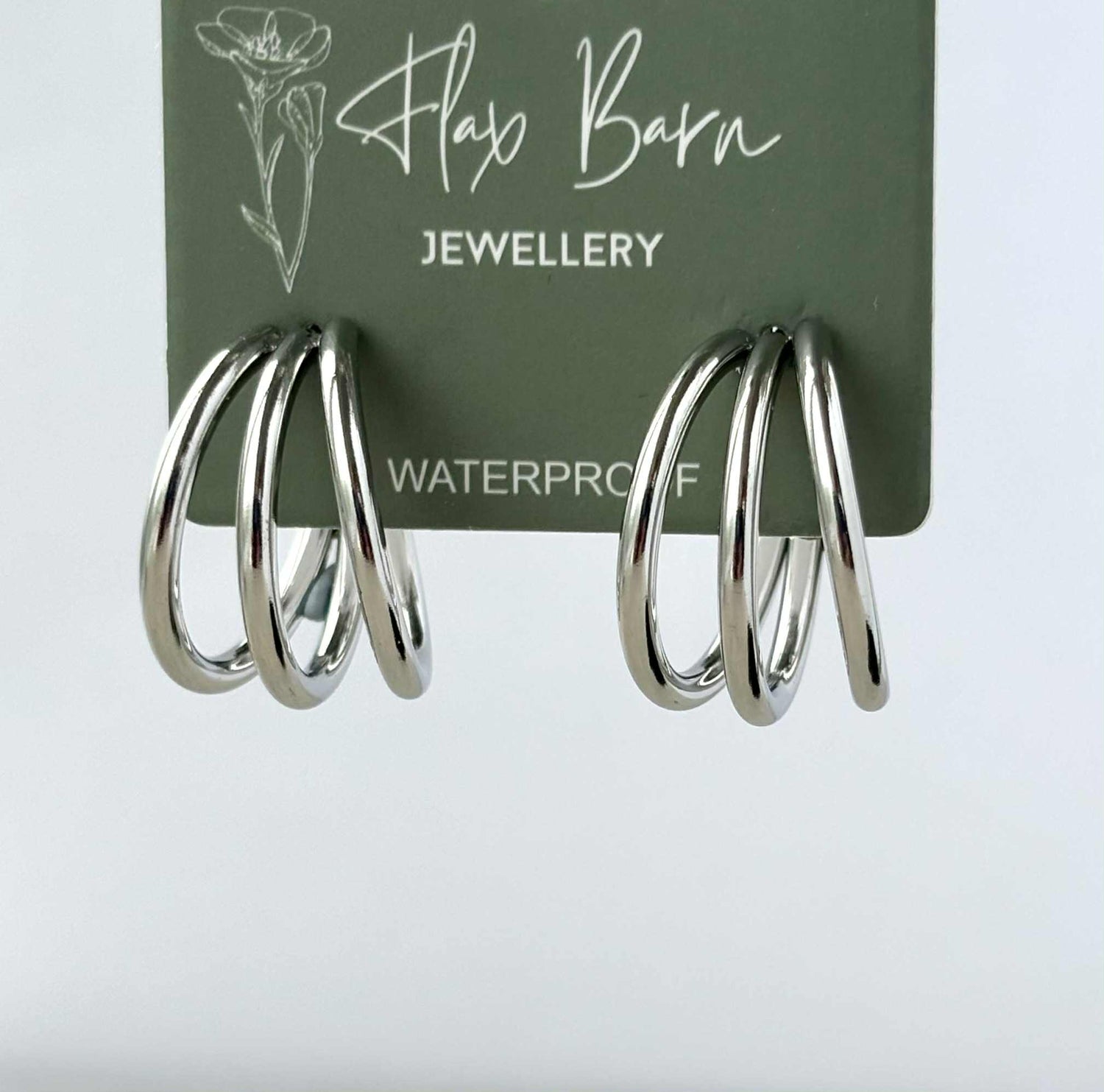 Flax Barn - Tarnish Resistant Trio Hoop Studs