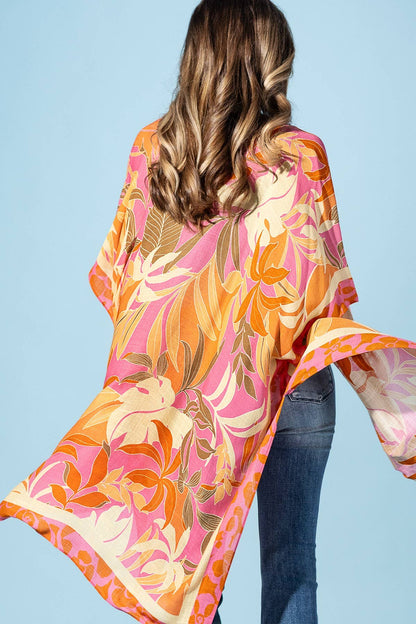 Urbanista - Coral Petals Viscose Kimono