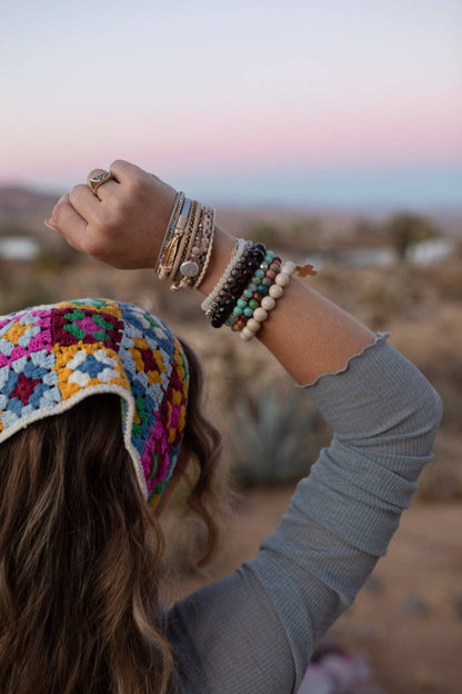 Three Bird Nest - Bohemian Goddess Charmed Bracelet - Beige