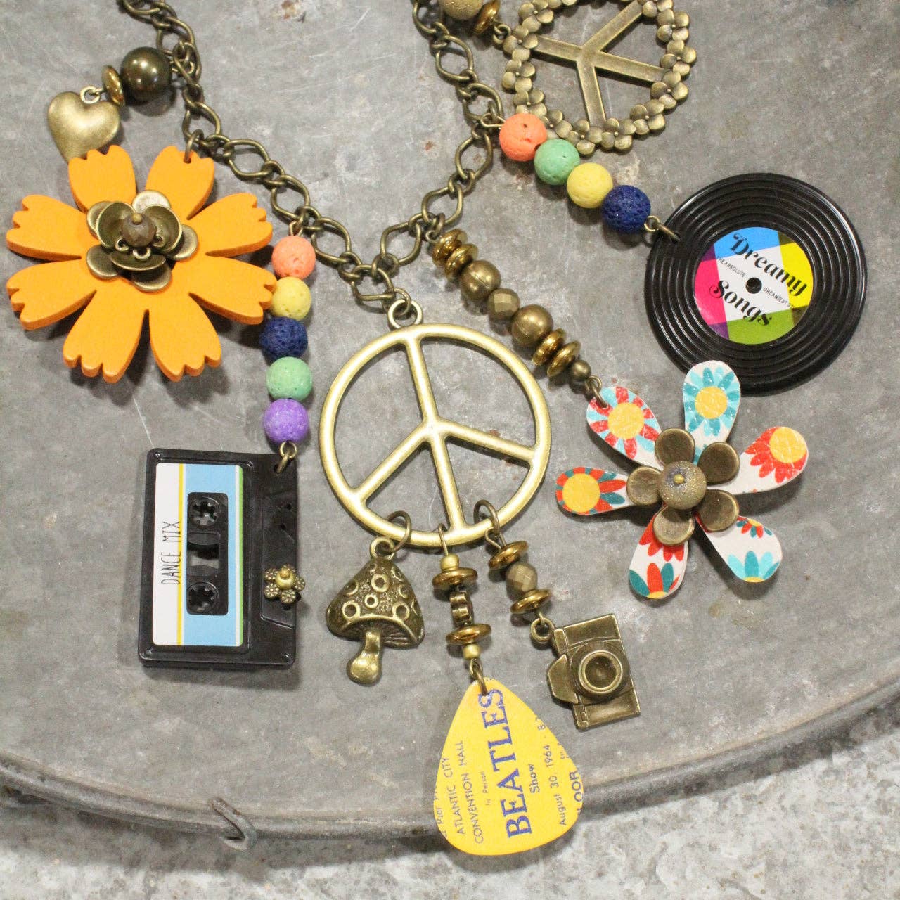 The Primitive Peddler, Inc. - Spin The Record Groovy Charm Necklace