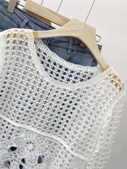 Hope &amp; Sunshine - Embroidered Lace Crop Top