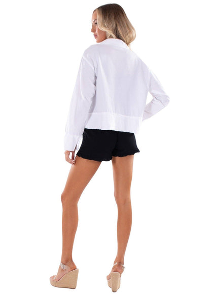 Seaspice Resort Wear - Cotton Utility Crop Jacket – White
