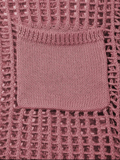 Serenity Collective - Hollow Out Knit Drop Sleeve Sweater