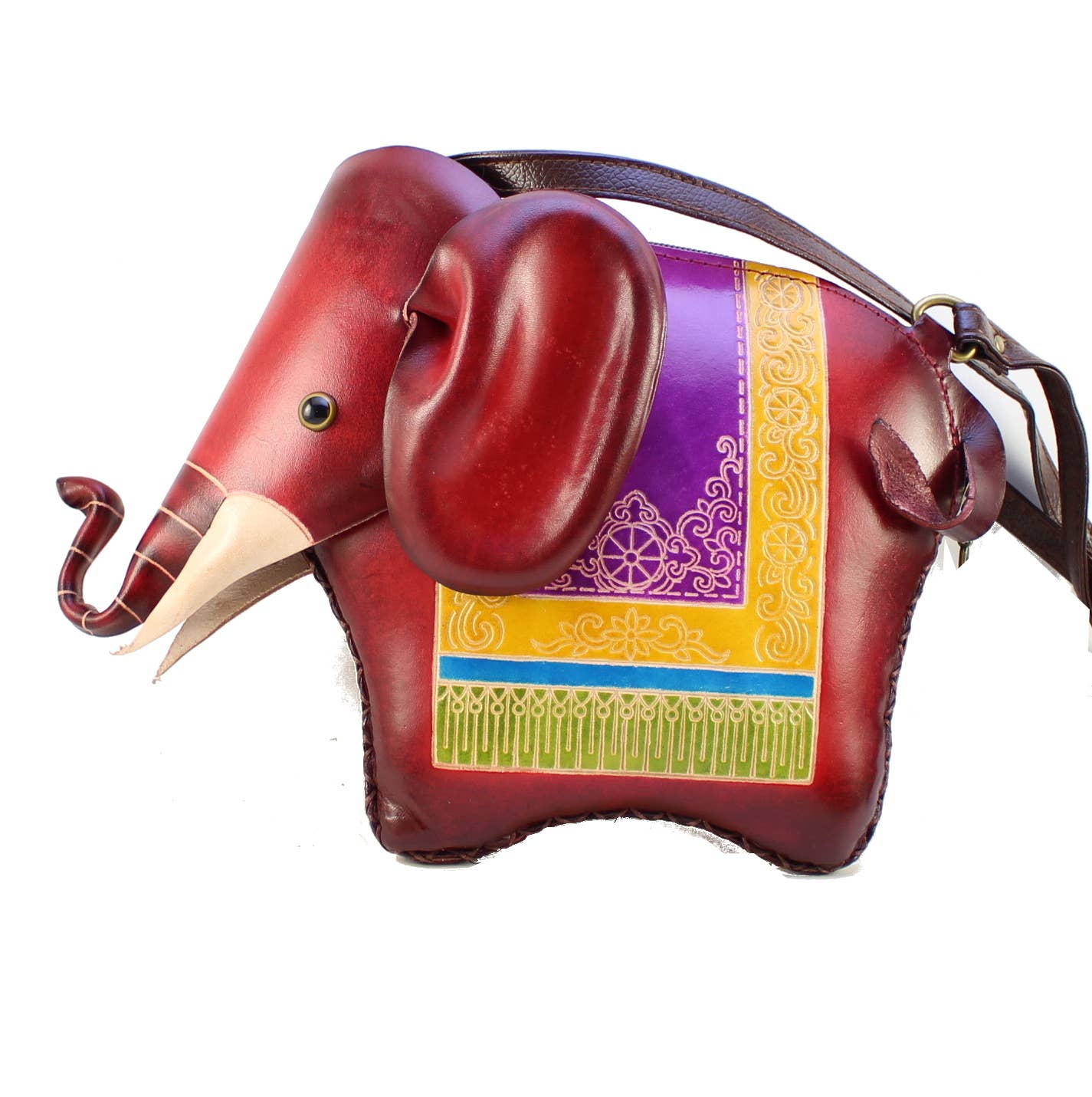 Sunflower Handmade leather inc - Leather Elephant Large Purse crossbody