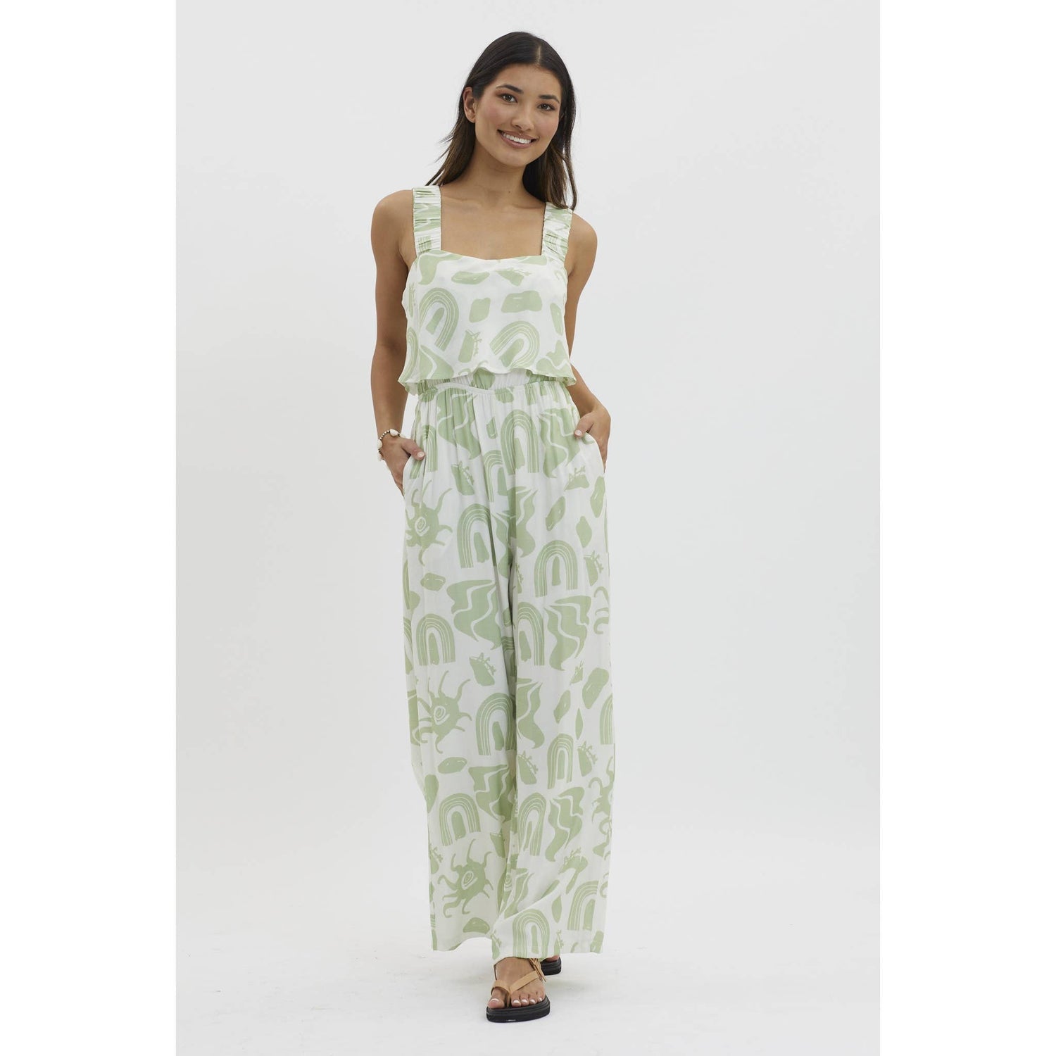 SLEEVELESS NATURE VIBE TANKTOP AND PANTS JUMPSUIT