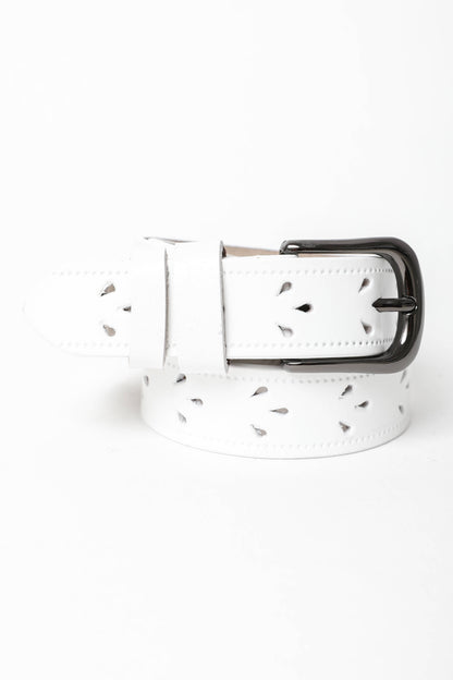 Leto Accessories -  Leather Belt with Petal Design 🌟 – Available in 5 Colors