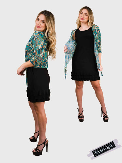 Fashque Designs - 3/4 SLEEVES TIE FRONT BOLERO - T2652