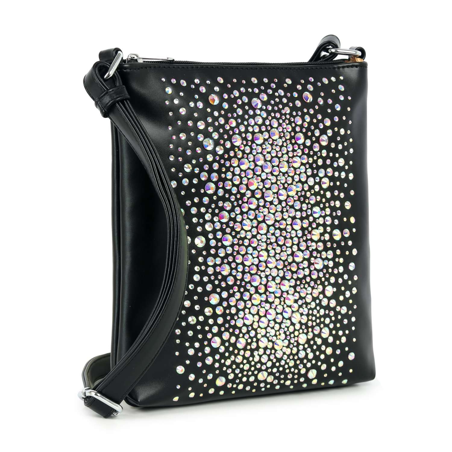 Handbag Express - Stunning Iridescent Rhinestone Crossbody Sling