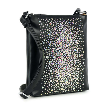Handbag Express - Stunning Iridescent Rhinestone Crossbody Sling