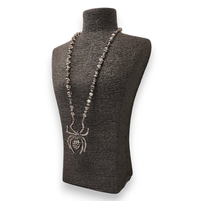Bijoux Envie Statement Jewelry - Beaded Gothic Spider Pendant Necklace | Halloween Jewelry