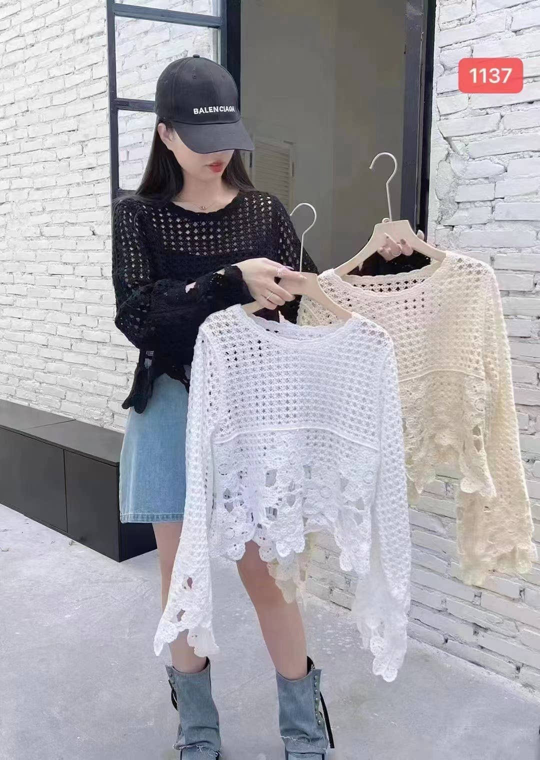 Hope &amp; Sunshine - Embroidered Lace Crop Top