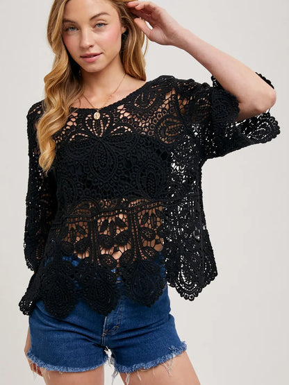 Bluivy - CROCHET LACE TOP