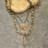  Bohemian Layered Rusty Orange Stone & Crystal
