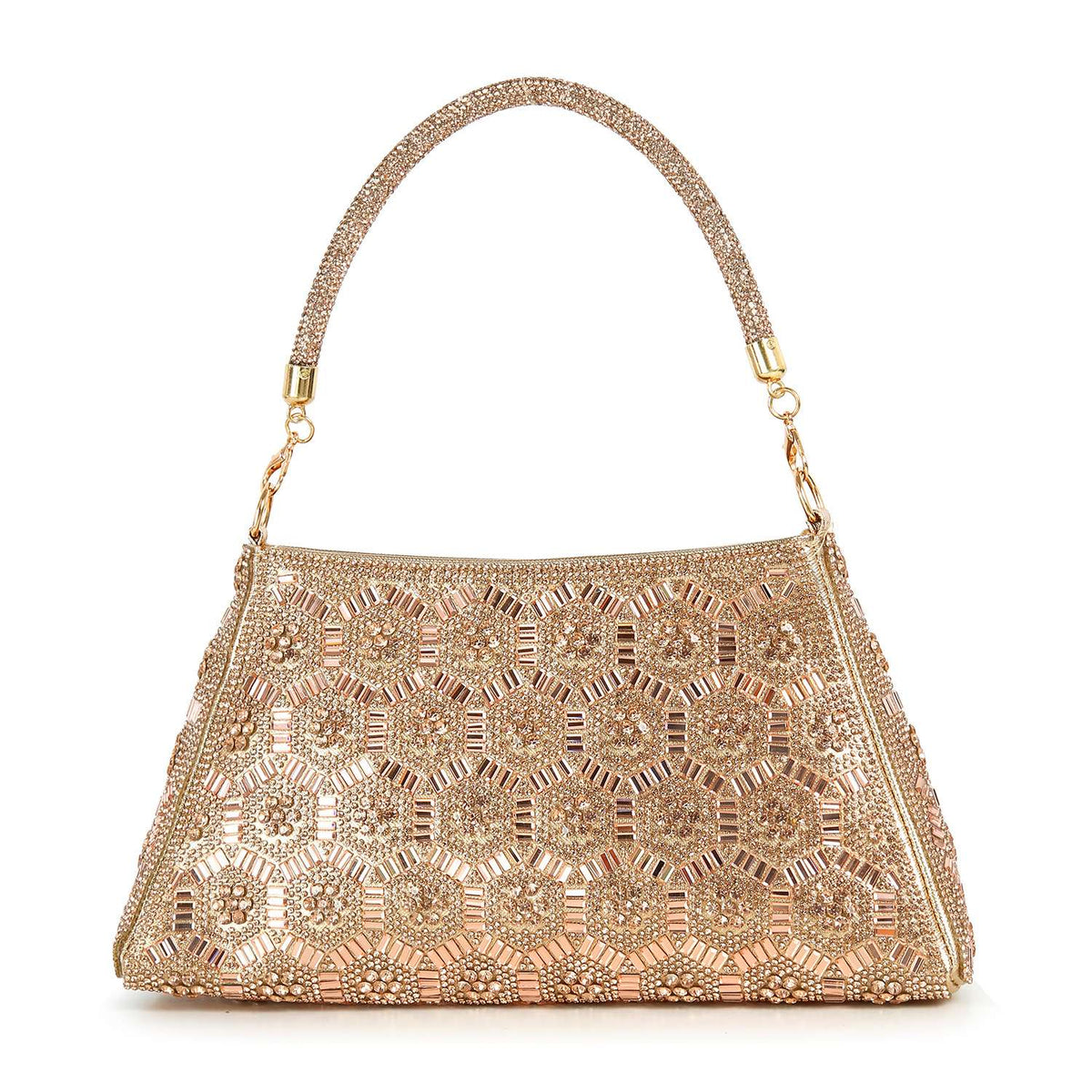 Handbag Express - Dazzling Rhinestone Pattern Hand Tote