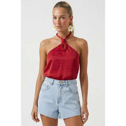 Naked Zebra - Cord Keyhole Sleeveless Top