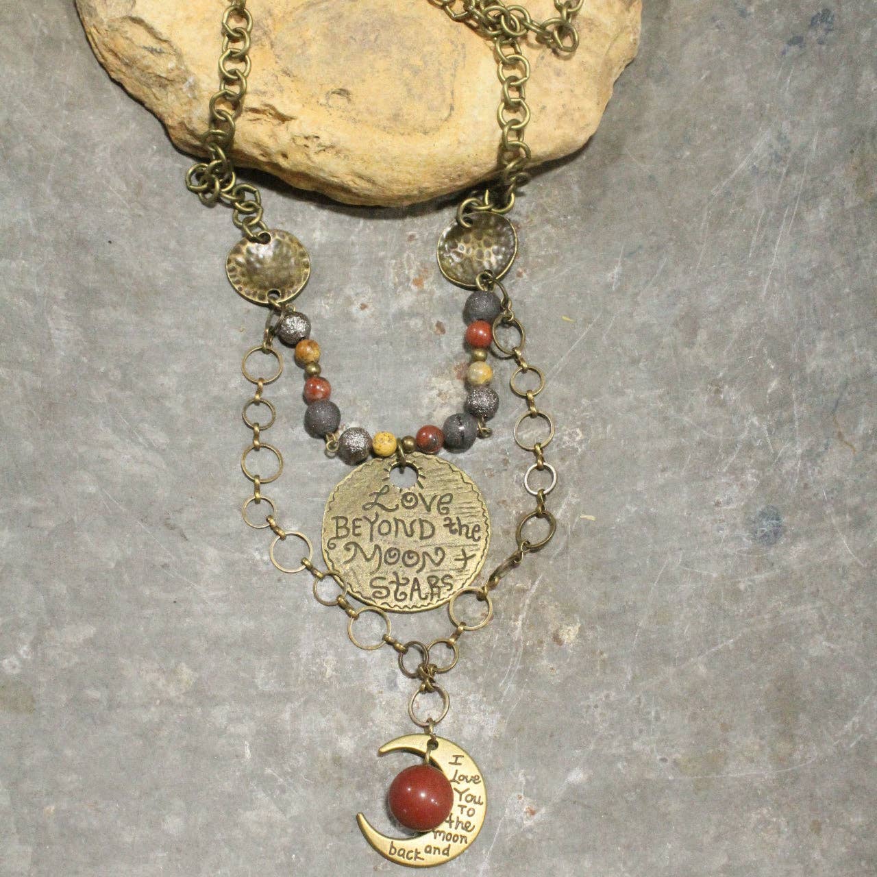 The Primitive Peddler, Inc. - Love Beyond The Moon &amp; Stars Stone Layered Necklace