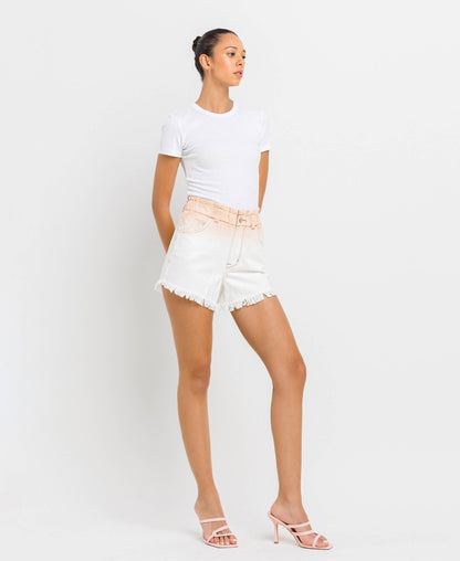 VERVET by FLYING MONKEY - SUPER HIGH RISE PAPERBAG WAISTBAND OMBRE SHORTS V2771