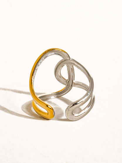 Flânerie by MAIQ - Lior 18K Gold Non-Tarnish Abstract Two Tone Ring