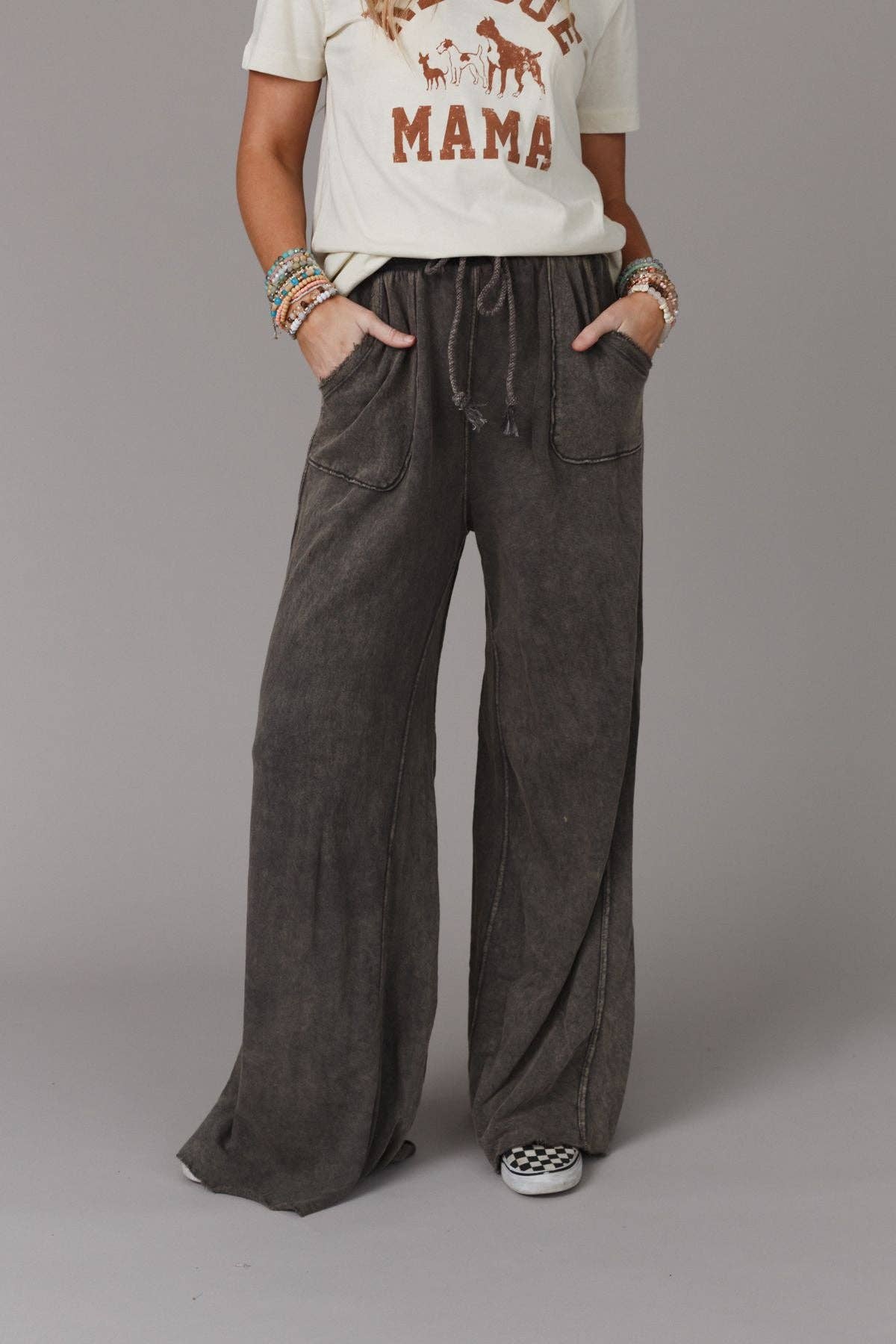 Three Bird Nest - Relaxing Robin Wide Leg Pant - New Charcoal