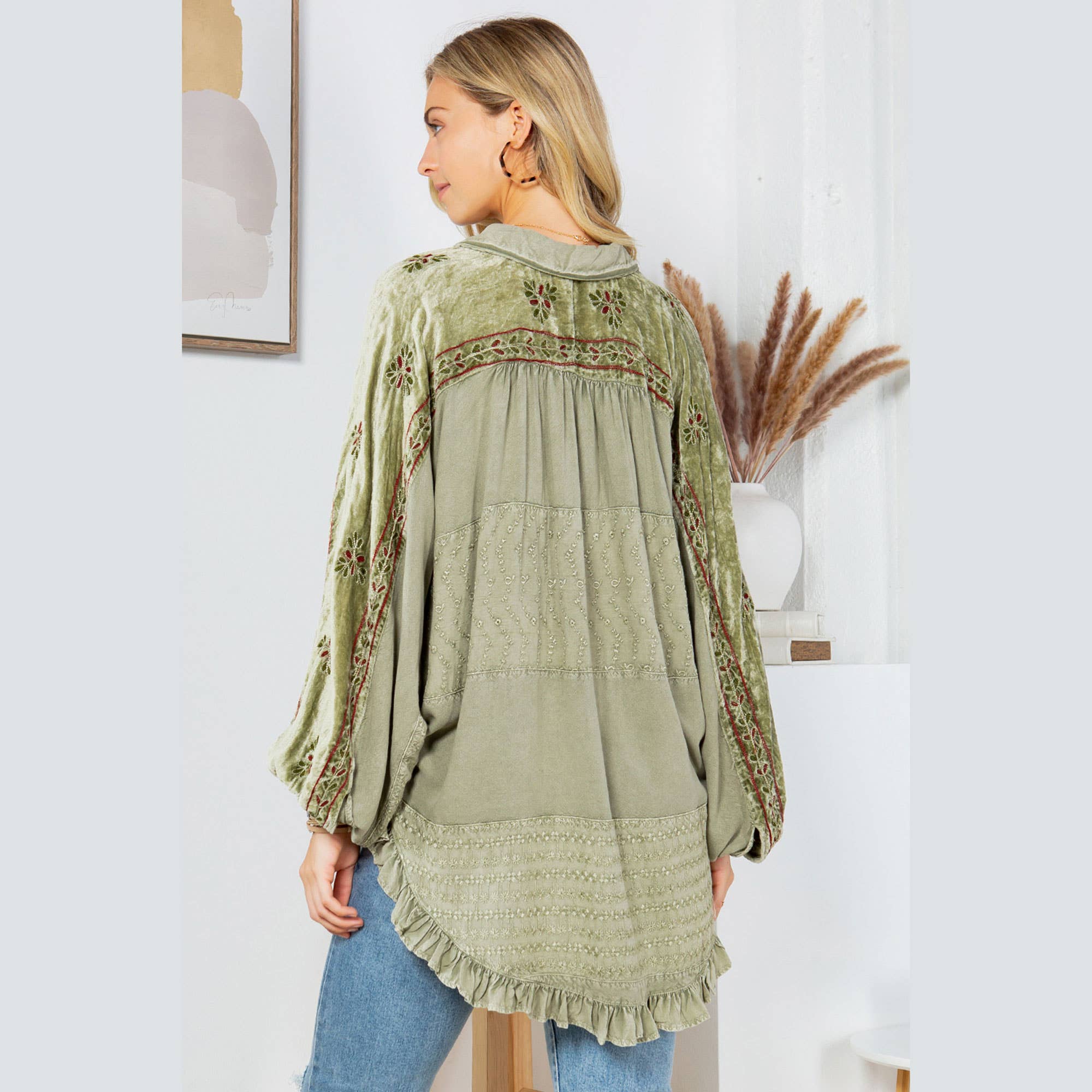 Young Threads - Bohemian Elegance: Stonewashed Rayon Top 