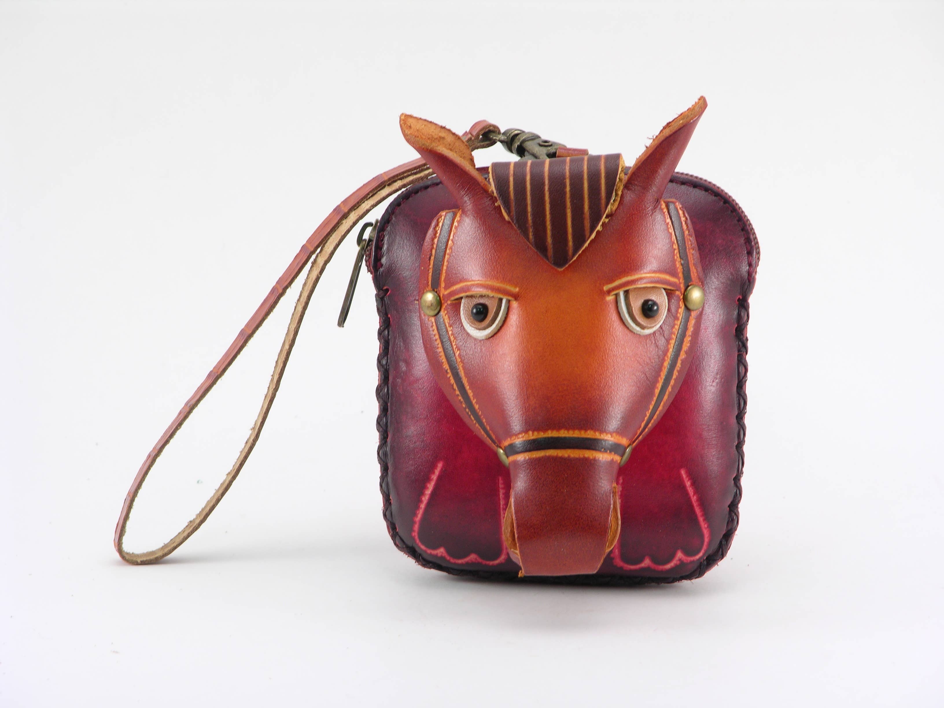  Horse Wristlet Leather Coin Purse Wallet