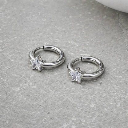 Flax Barn - Tarnish Resistant Zirconia Star Huggies