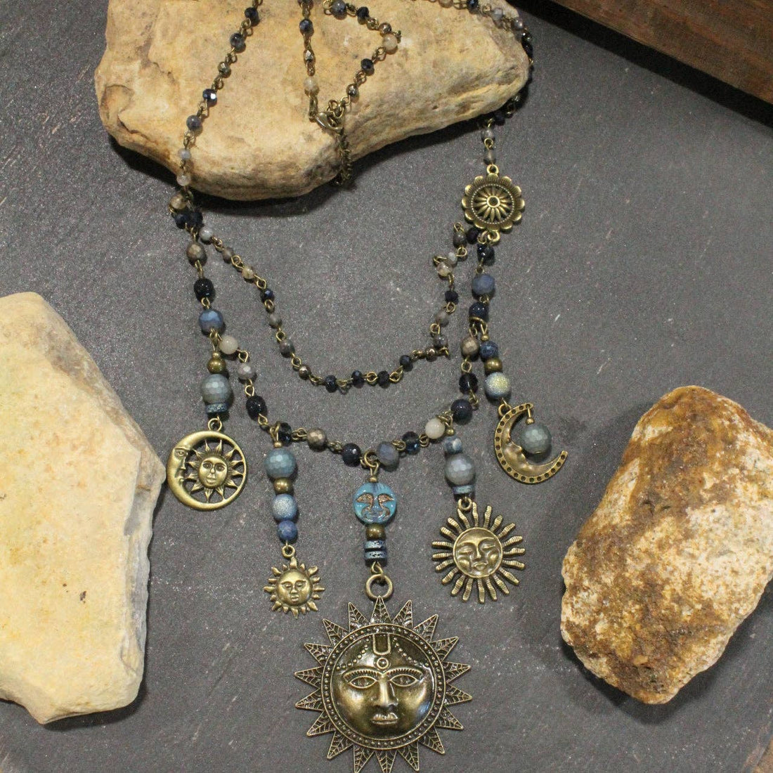 The Primitive Peddler, Inc. - Sun Dial Charmed Necklace