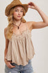Bluivy - CROCHET CONTRAST CAMISOLE TOP