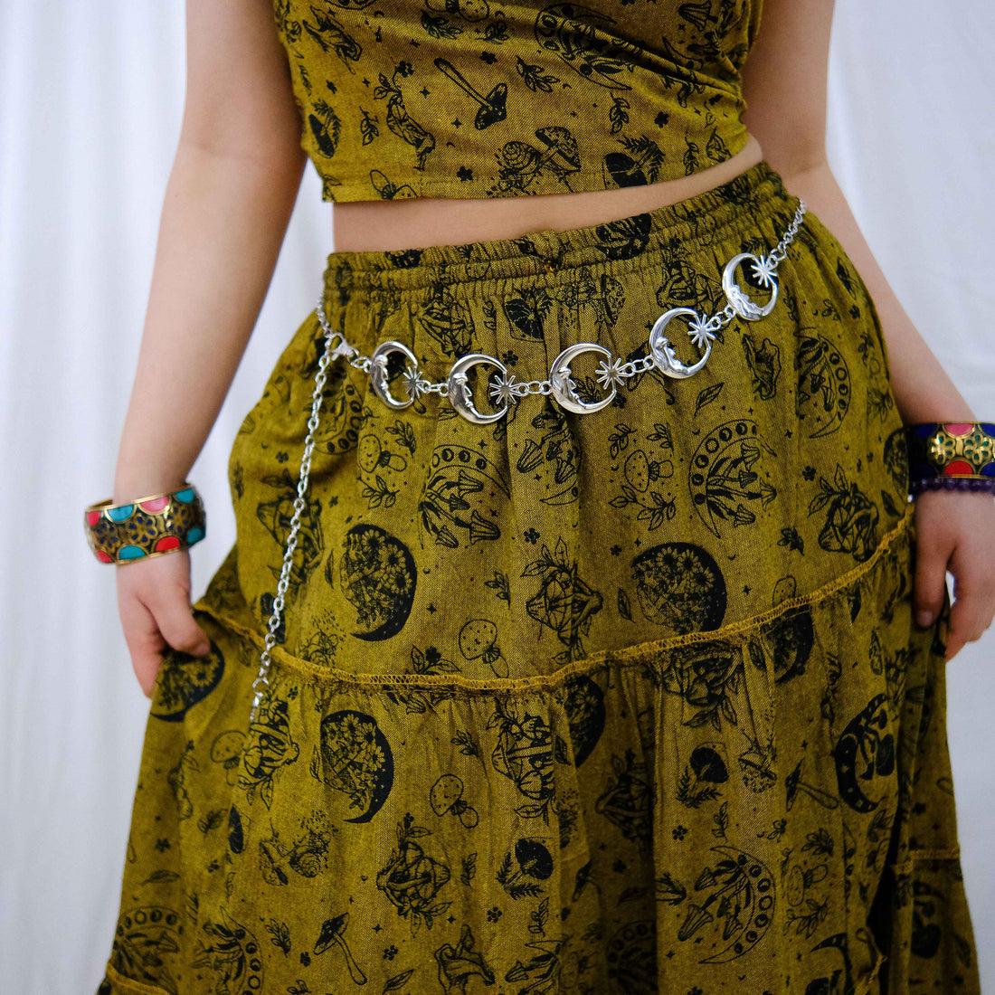 Karma Nepal Crafts - Whimsical Wicca Boho Moon  Waist Chain Belt