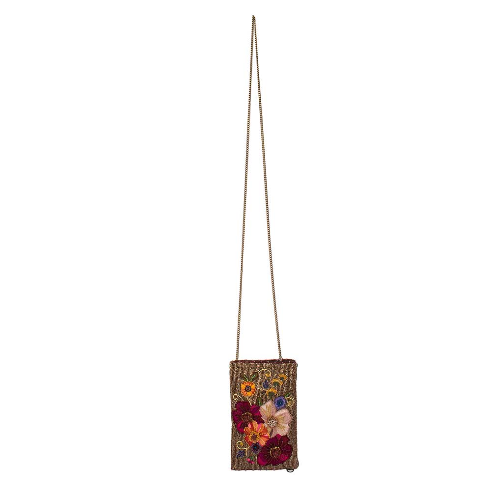 Mary Frances Accessories - Budding Romance beaded floral Crossbody Phone Bag