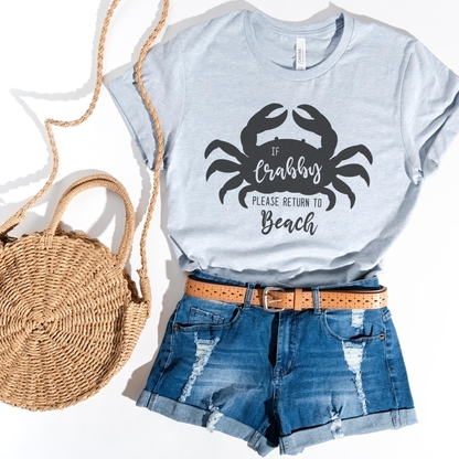 Trendznmore - Modern Graphic Apparel - If Crabby Please Return to the Beach Funny Graphic T-Shirt