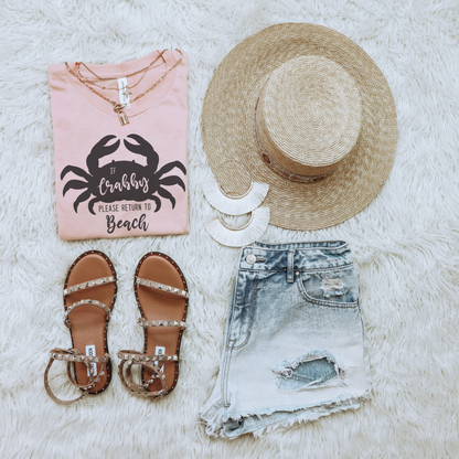 Trendznmore - Modern Graphic Apparel - If Crabby Please Return to the Beach Funny Graphic T-Shirt