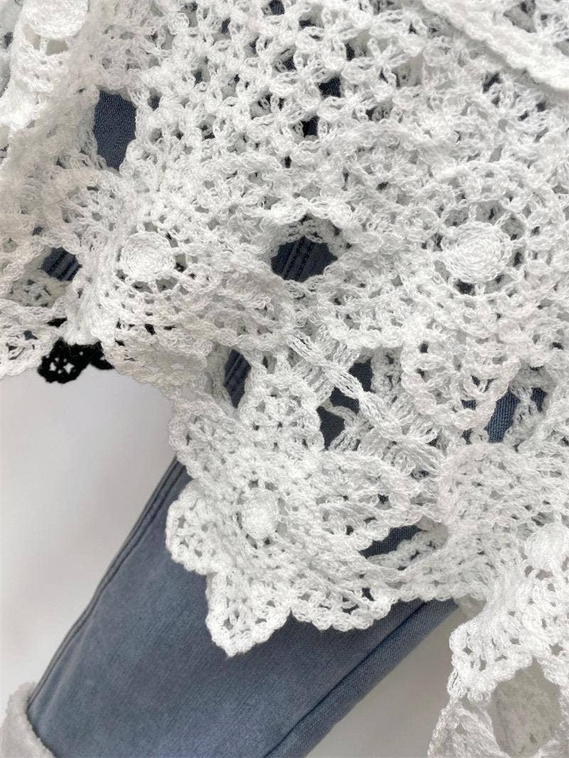 Hope &amp; Sunshine - Embroidered Lace Crop Top