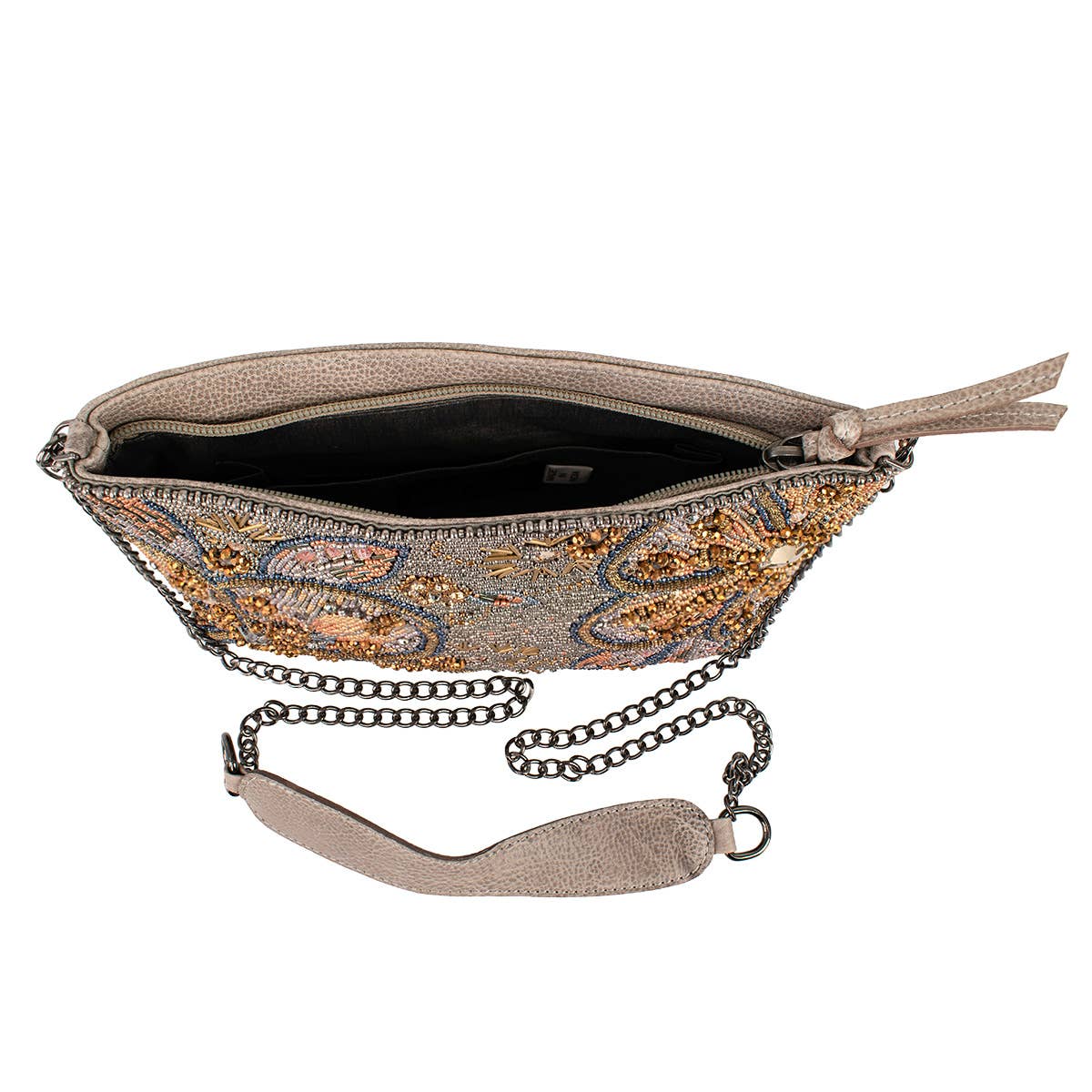 Mary Frances Accessories - Bling It On Pewter And Gold Large Floral Beaded Crossbody