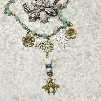 The Primitive Peddler, Inc. - Buzzing By Bee Layered Necklace