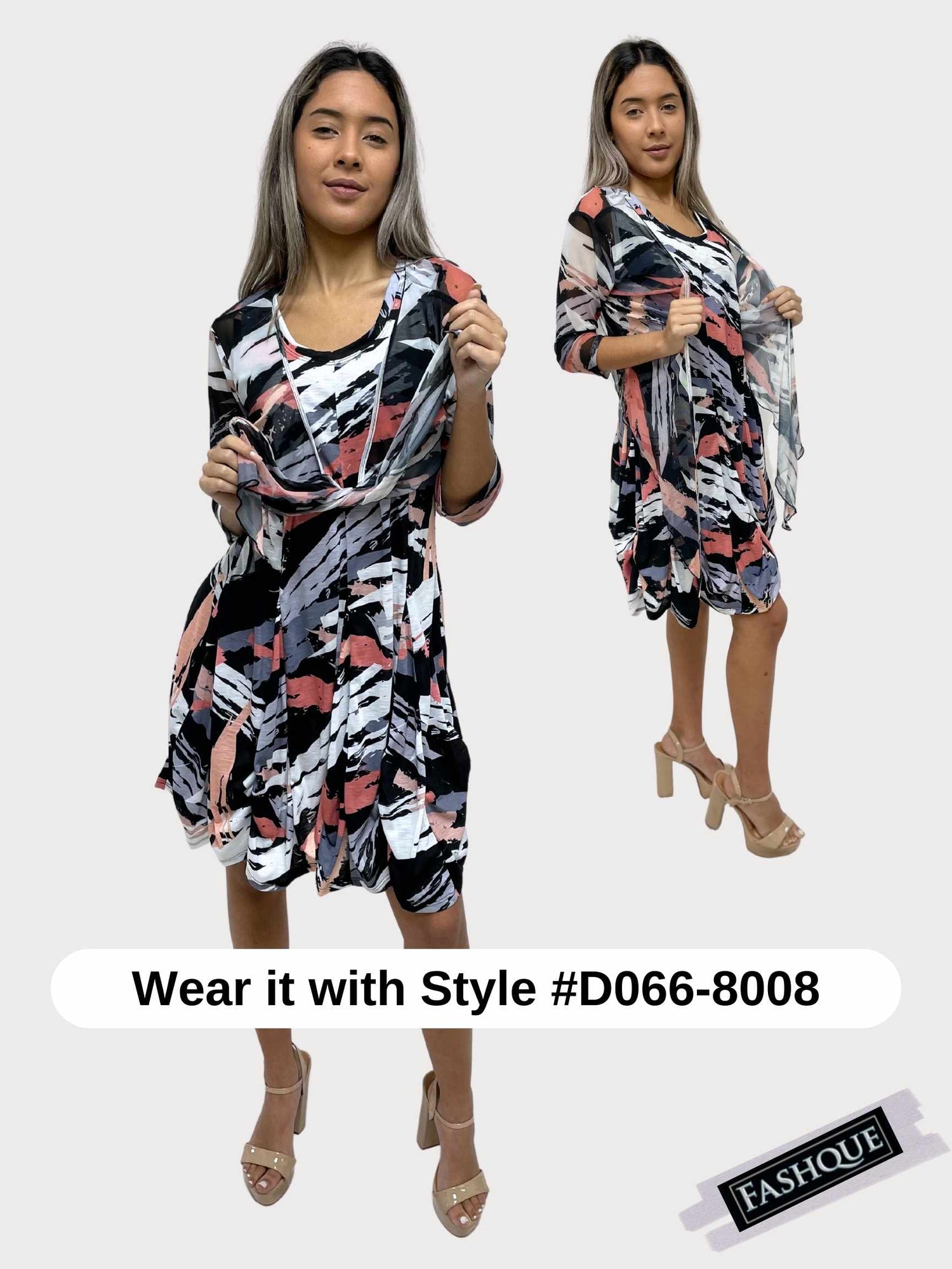 Fashque Designs - 3/4 SLEEVES TIE FRONT BOLERO - T2652