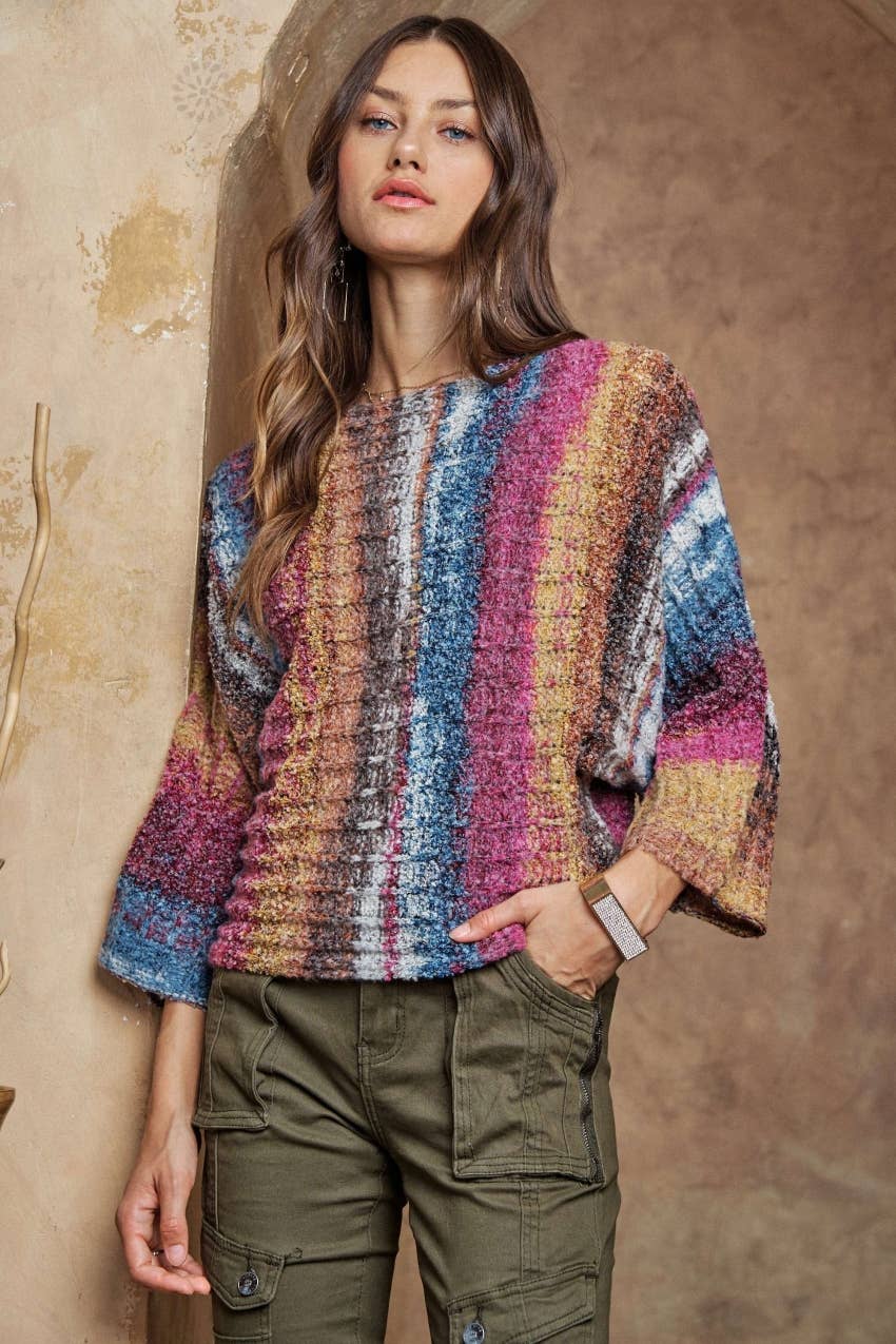 ADORA LA - MULTI COLOR SWEATER TOP