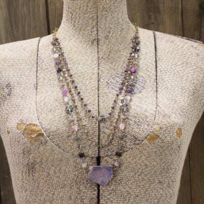The Primitive Peddler, Inc. - Best In Show Plum Stone Layered Necklace