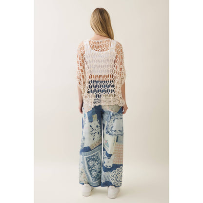 Veveret - Boho Breeze Crochet Knit Top