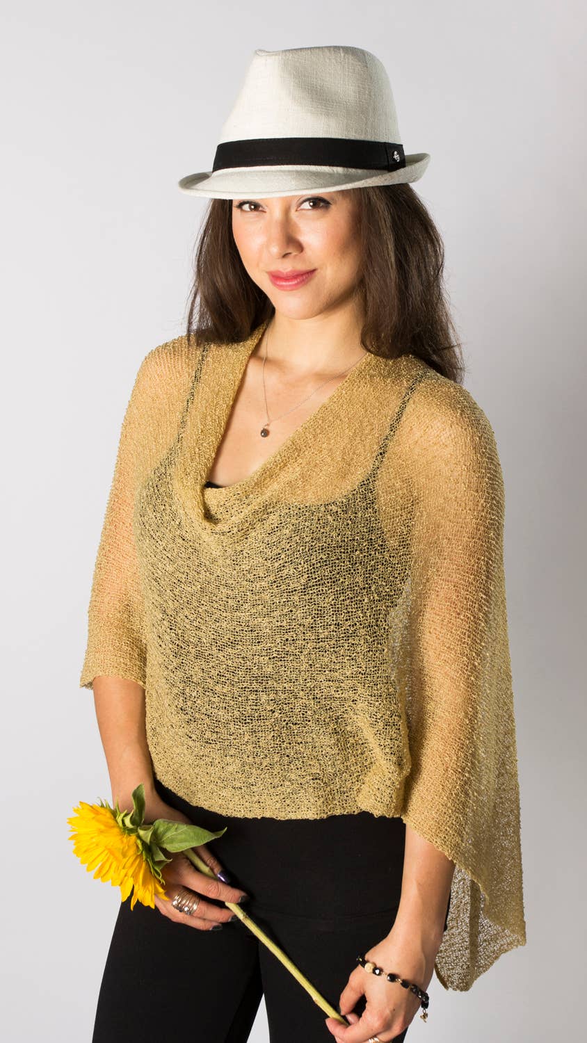 Bali Prema - Summer Sheer Shrug Knit Poncho Shawl- Boho Beach Cover Up