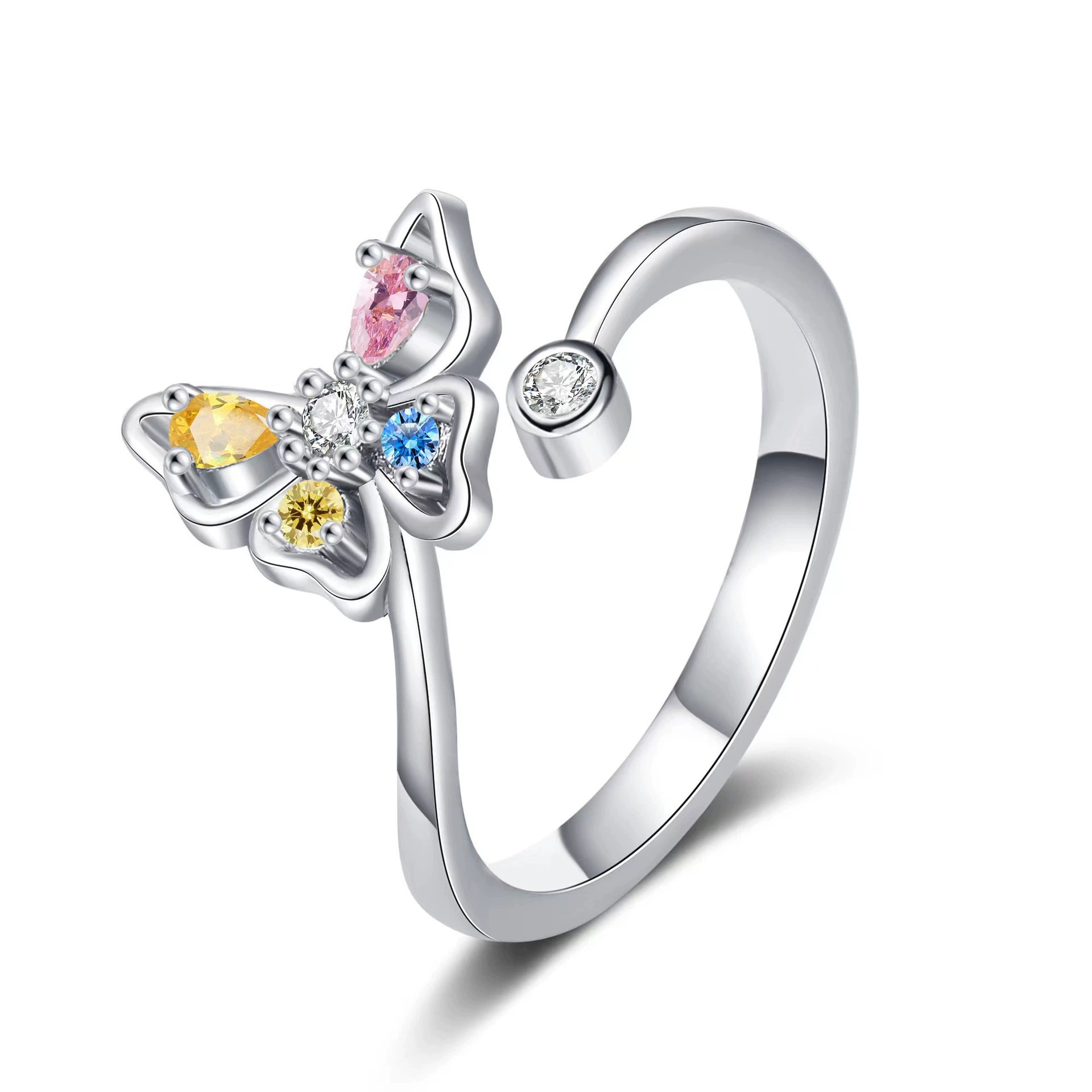 Perimade &amp; Co. LLC - Color Butterfly Stacking Bypass Ring in 925 Sterling Silver