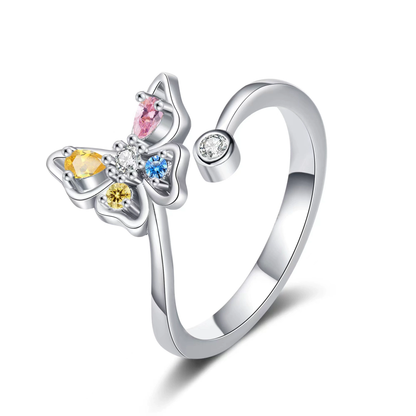 Perimade &amp; Co. LLC - Color Butterfly Stacking Bypass Ring in 925 Sterling Silver