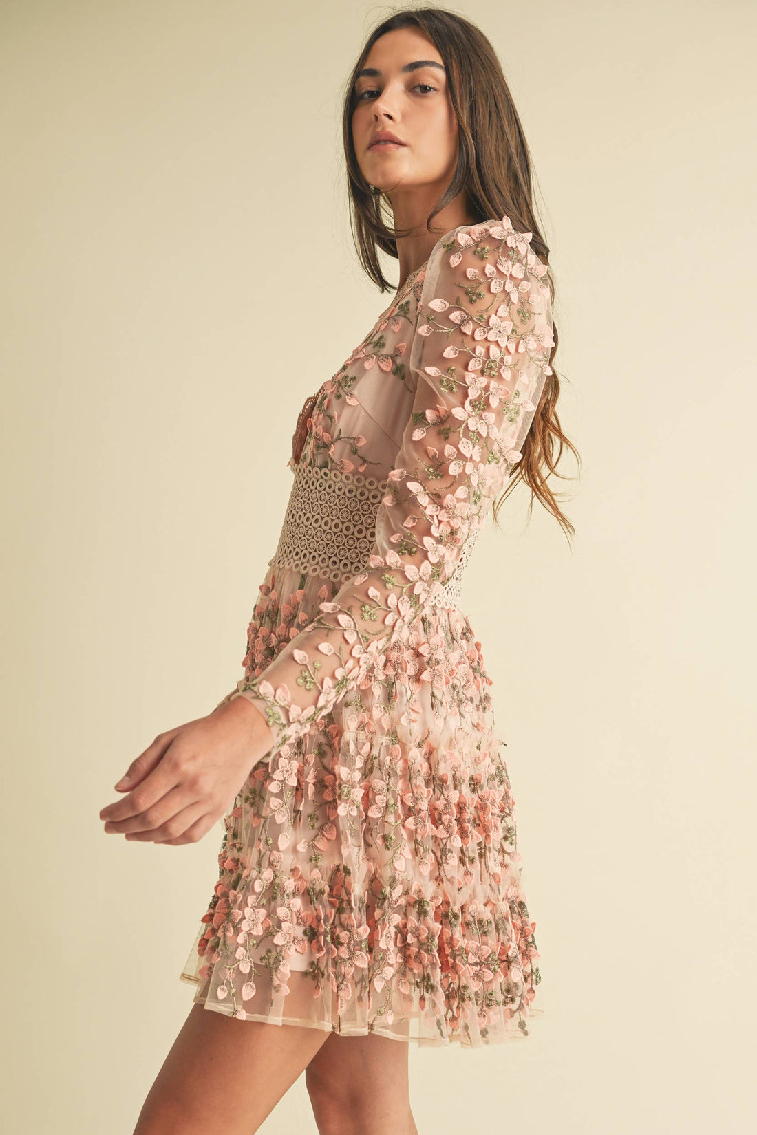 Endless Blu - Floral Lace Mini Dress